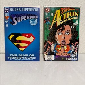 90s comics, dc superman, issue 78, issue 662, sealed in plastic #A116‎